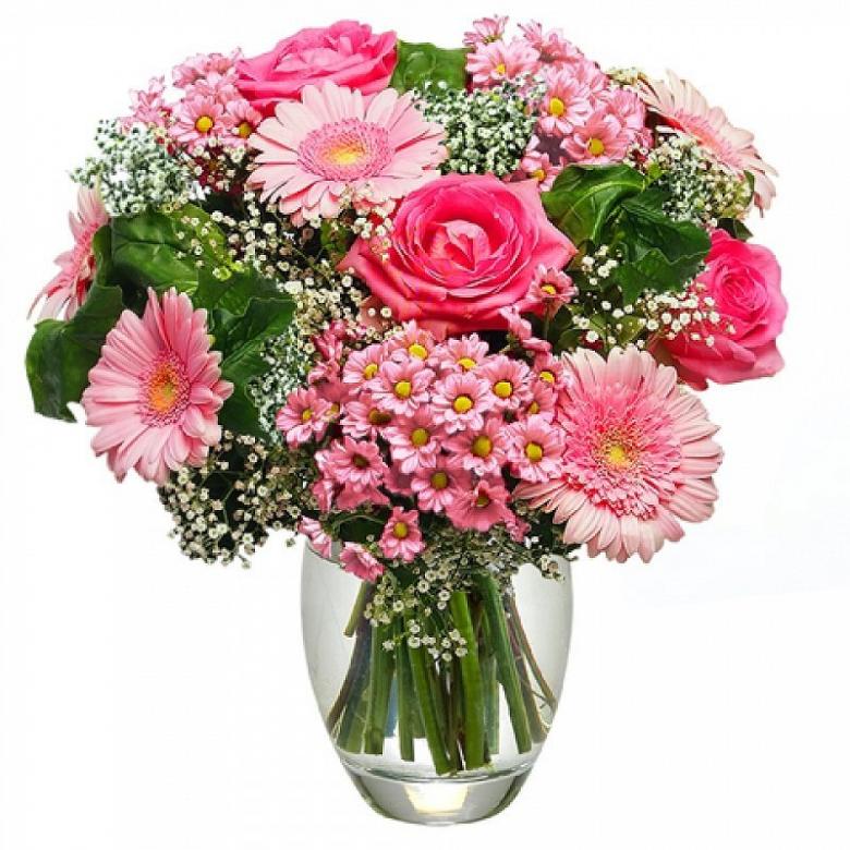 Цветни цветя във ваза онлайн пъзел