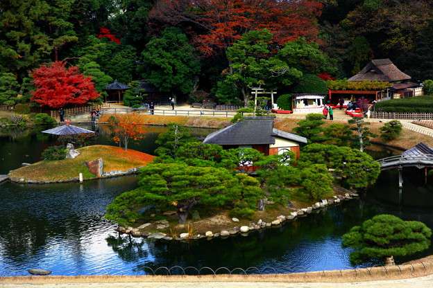 日本庭園、小島 オンラインパズル