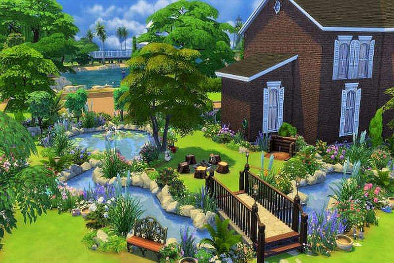 Garden, house, paths online puzzle