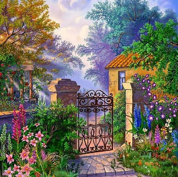 Wicket to the colorful garden jigsaw puzzle online