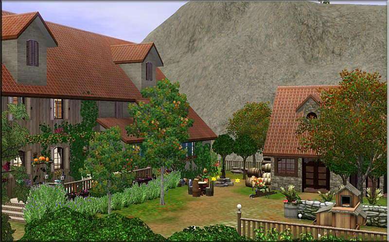 Εξοχικές κατοικίες στον κήπο κάτω από το βουνό παζλ online