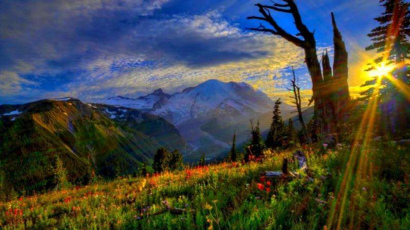 Rainier Peak Sunrise pussel på nätet