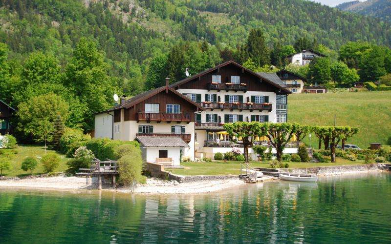 Austria. lago, montañas rompecabezas en línea