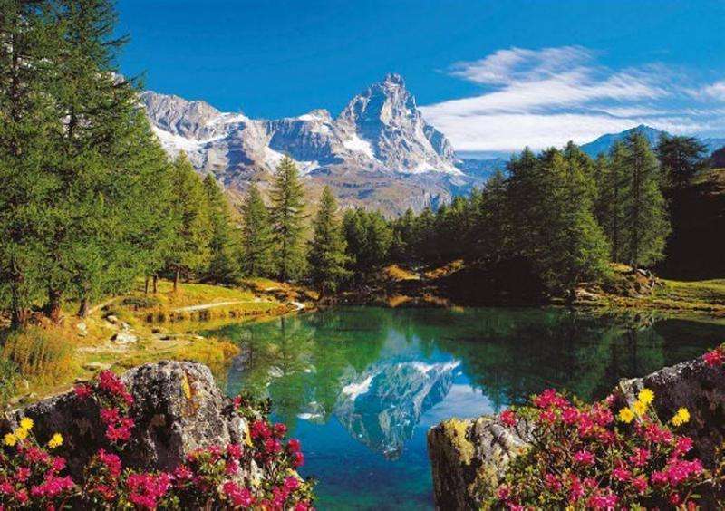 vackra bergslandskap Pussel online