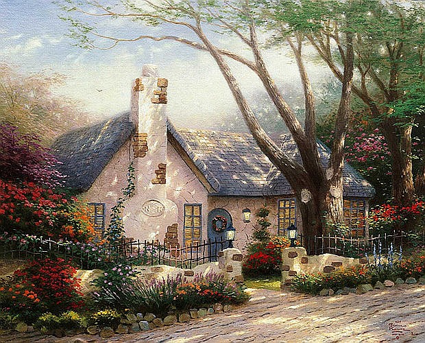 a rural house in the garden online puzzle
