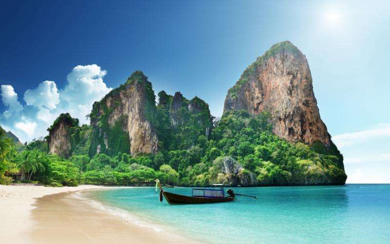 Thaïlande, océan, rochers puzzle en ligne