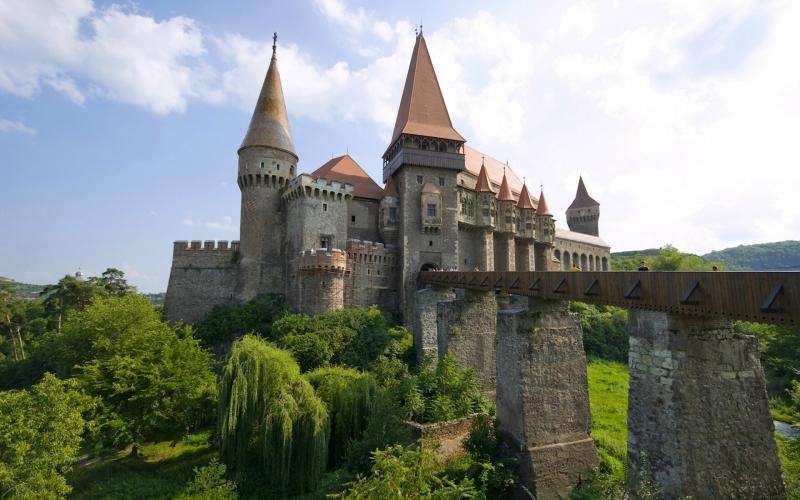 kasteel, Transsylvanië, Roemenië legpuzzel online