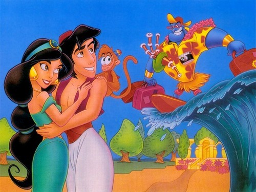 Aladdin, Jasmine, Gin jigsaw puzzle online