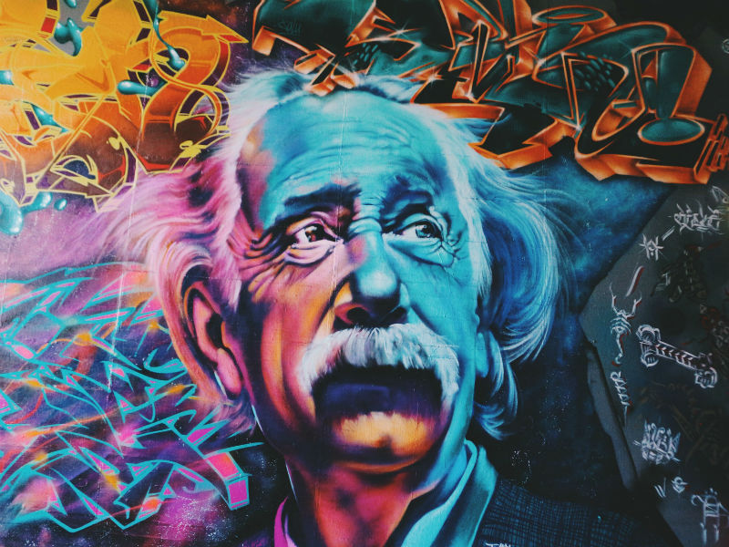 Альберт Ейнштейн - фреска онлайн пазл