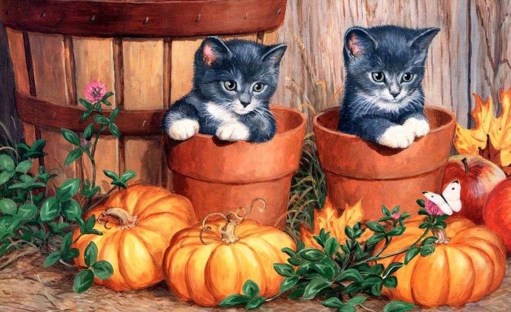 Due gattini puzzle online