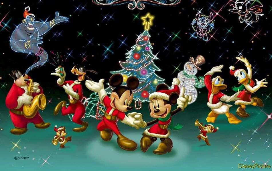 Mickey Mouse - scena de Craciun puzzle online