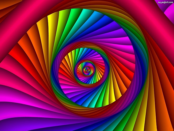 Graphic rainbow spiral jigsaw puzzle online