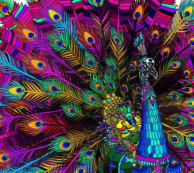 Peacock, feathers, abstraction jigsaw puzzle online