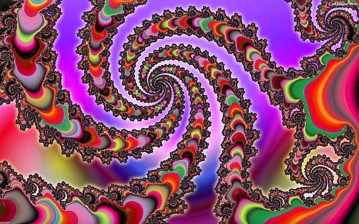 Фрактали, цветни спирали онлайн пъзел