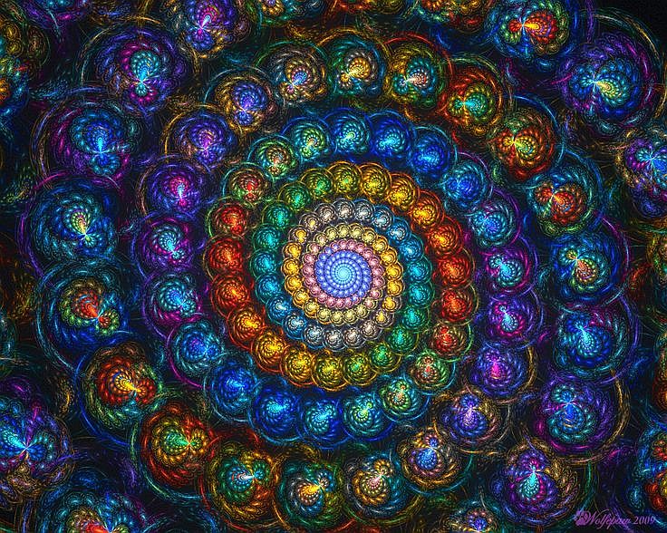 fractales, spirales colorées puzzle en ligne
