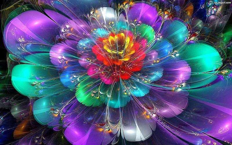 Gráficos de flores de colores rompecabezas en línea