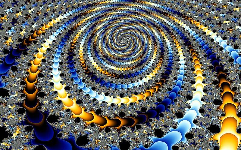 blue and gold spiral online puzzle