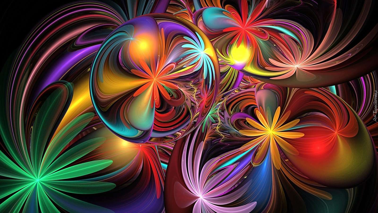 Flori abstracte colorate puzzle online