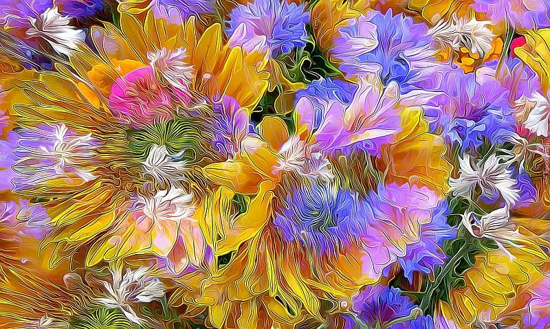 Abstraction, flowers, artwork jigsaw puzzle online