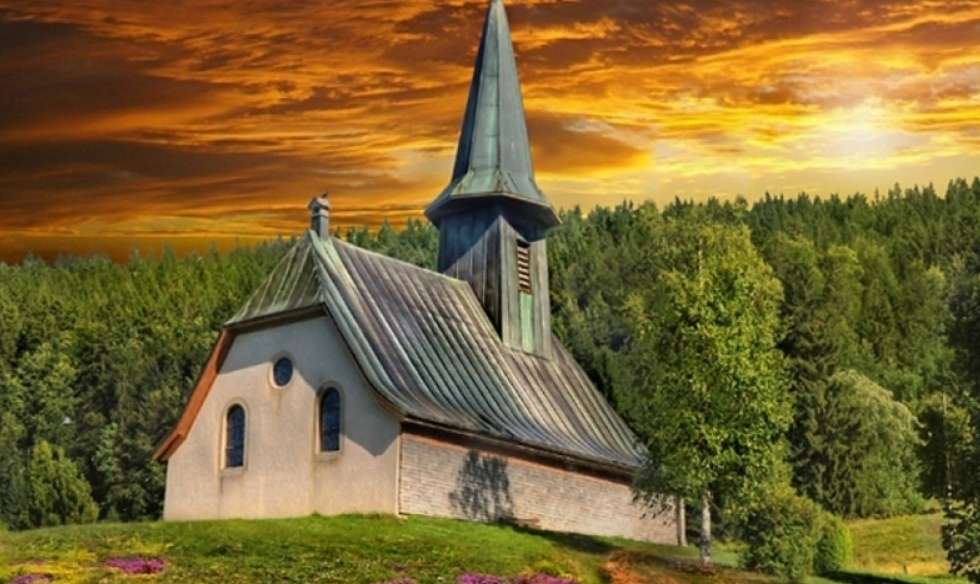 Kerk in het bos legpuzzel online