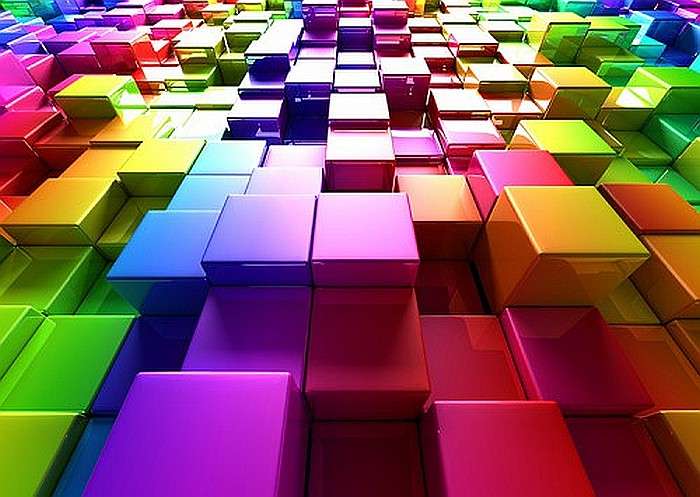 Färgglad rumslig kub pussel på nätet