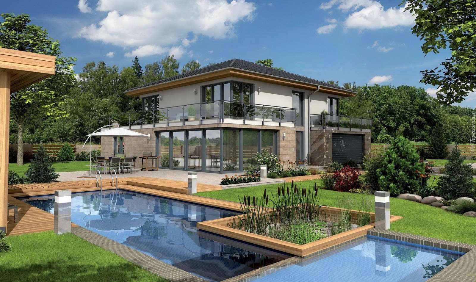 Villa con piscina puzzle online