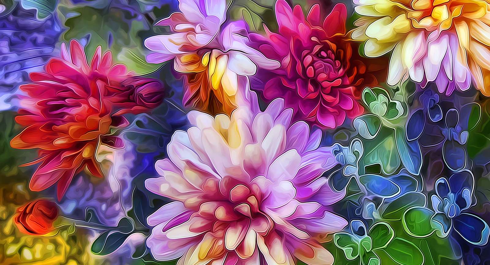 florale Komposition Online-Puzzle