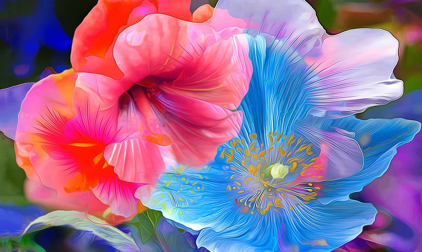 Flores coloridas puzzle online
