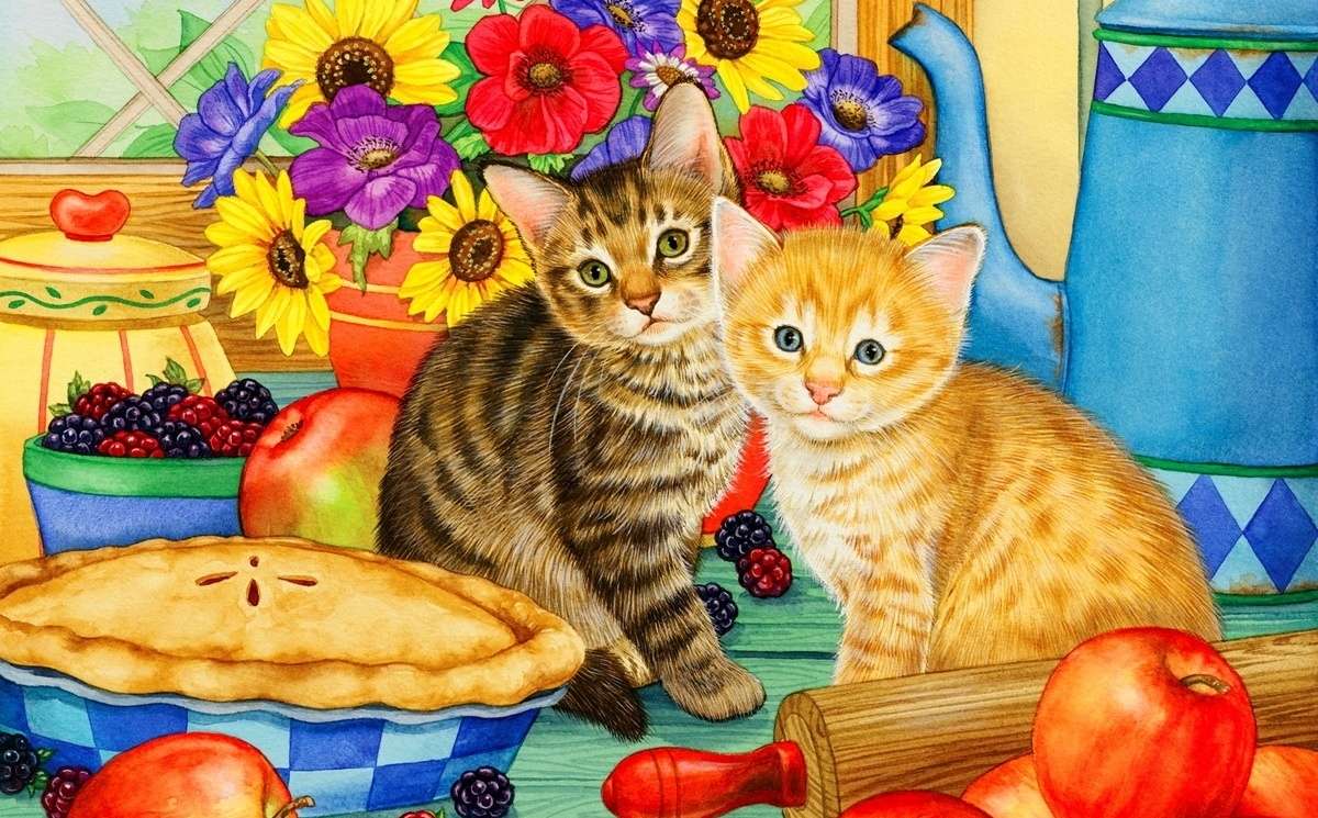 Cats in the kitchen jigsaw puzzle online