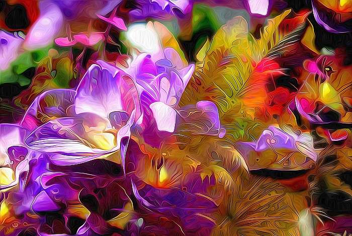 Flowers, abstraction, graphics online puzzle
