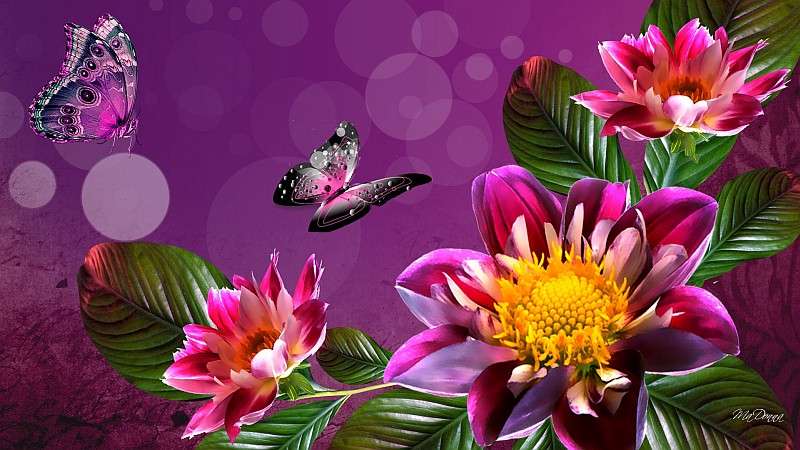 Grafikus színű virágok online puzzle