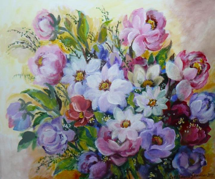 Pintura flores dália quebra-cabeças online