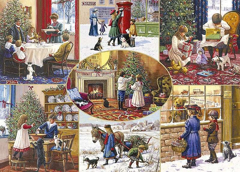Photos de famille de Noël puzzle en ligne