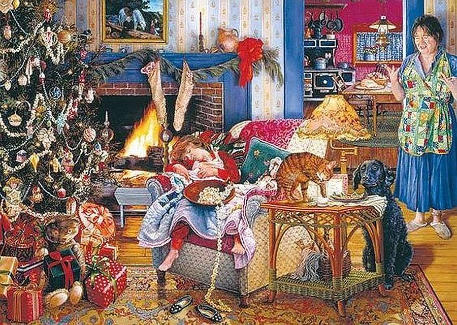Vánoce, betlém, umění online puzzle