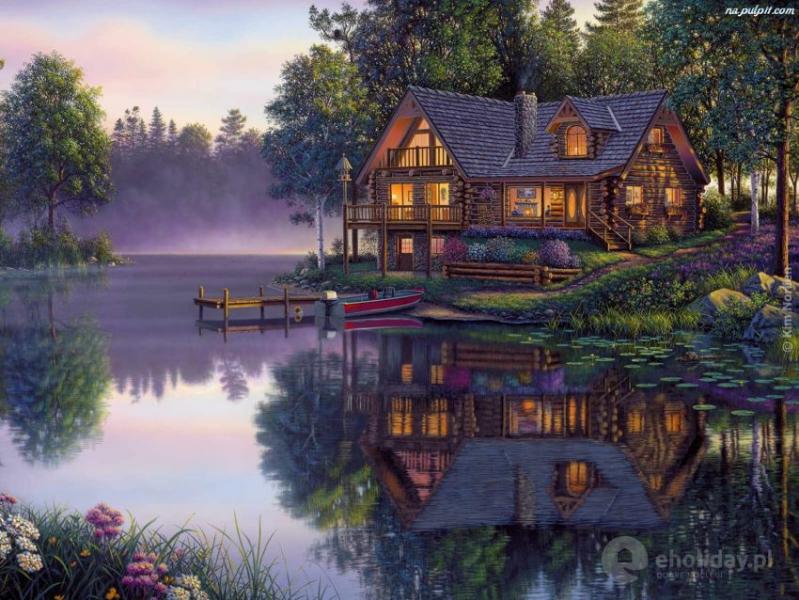 Cottage sur le lac Wigry puzzle en ligne