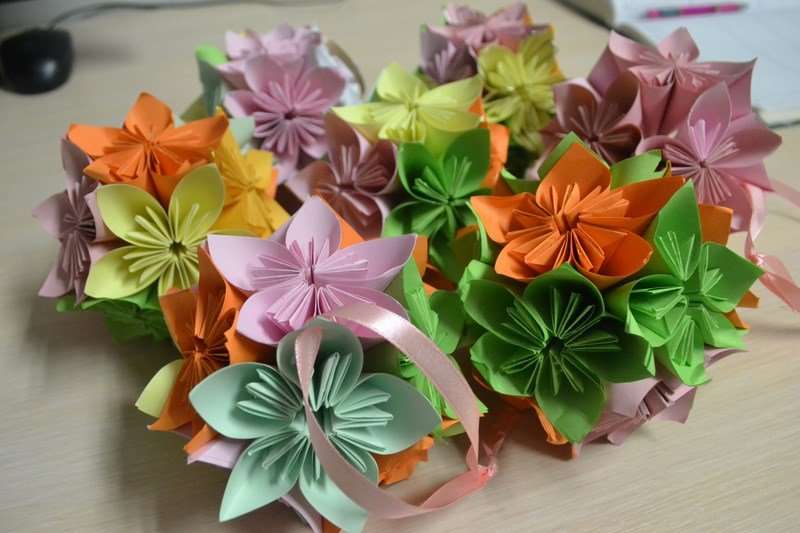 Flores - método origami quebra-cabeças online