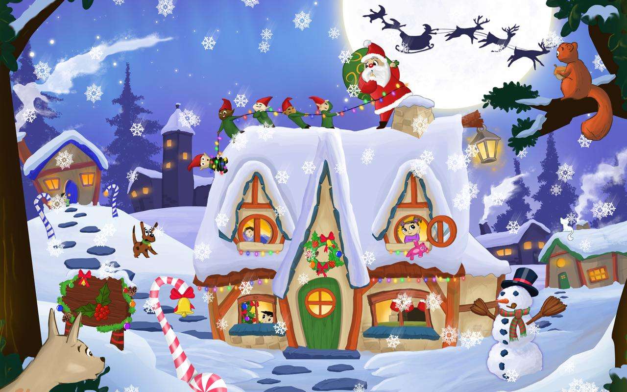 Kerst scene online puzzel