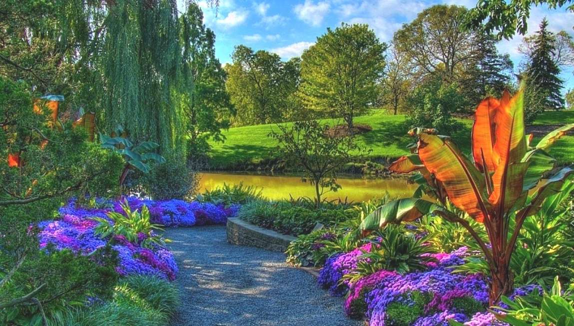 Ένας πολύχρωμος κήπος online παζλ