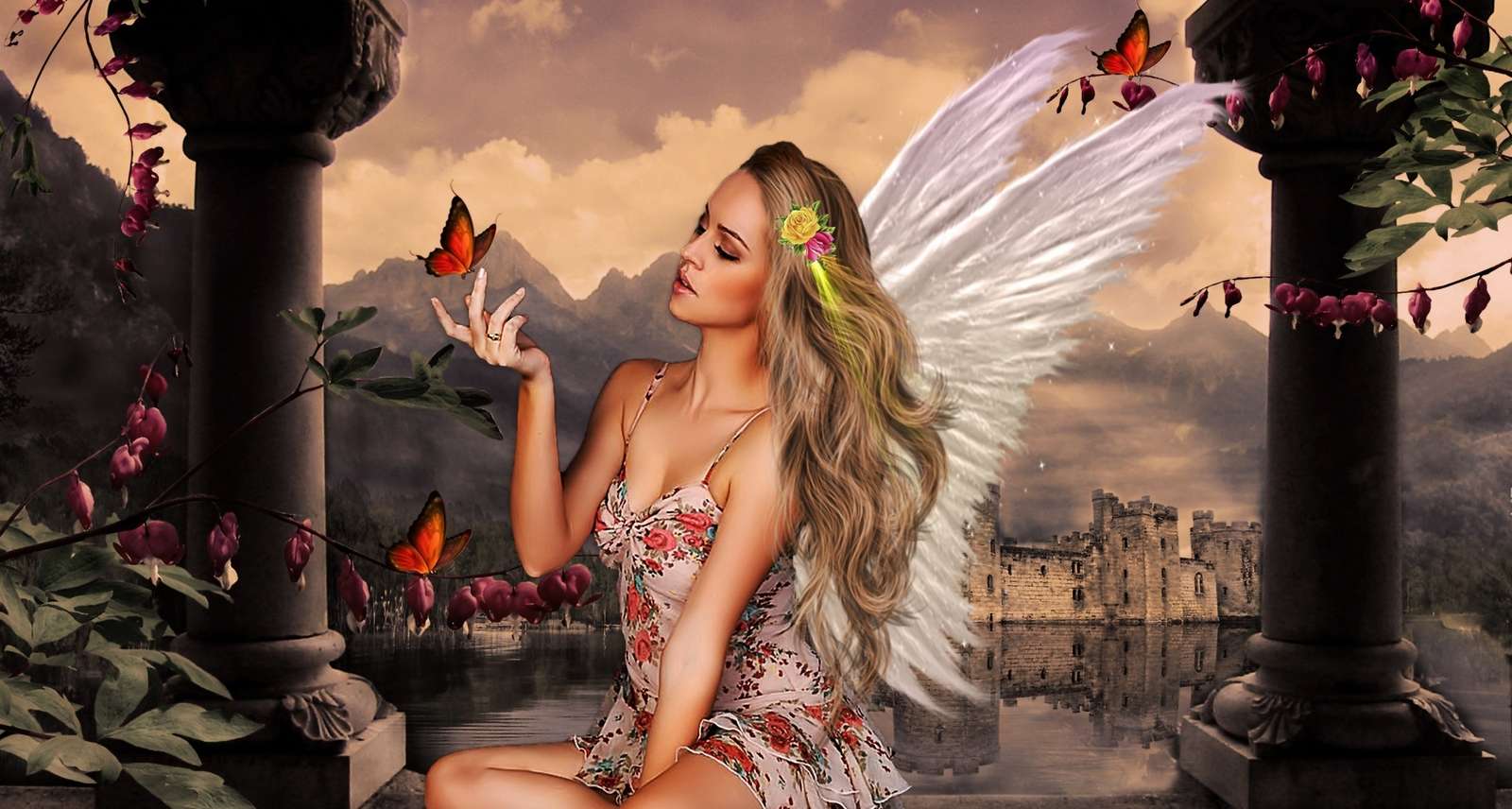 The girl-angel jigsaw puzzle online