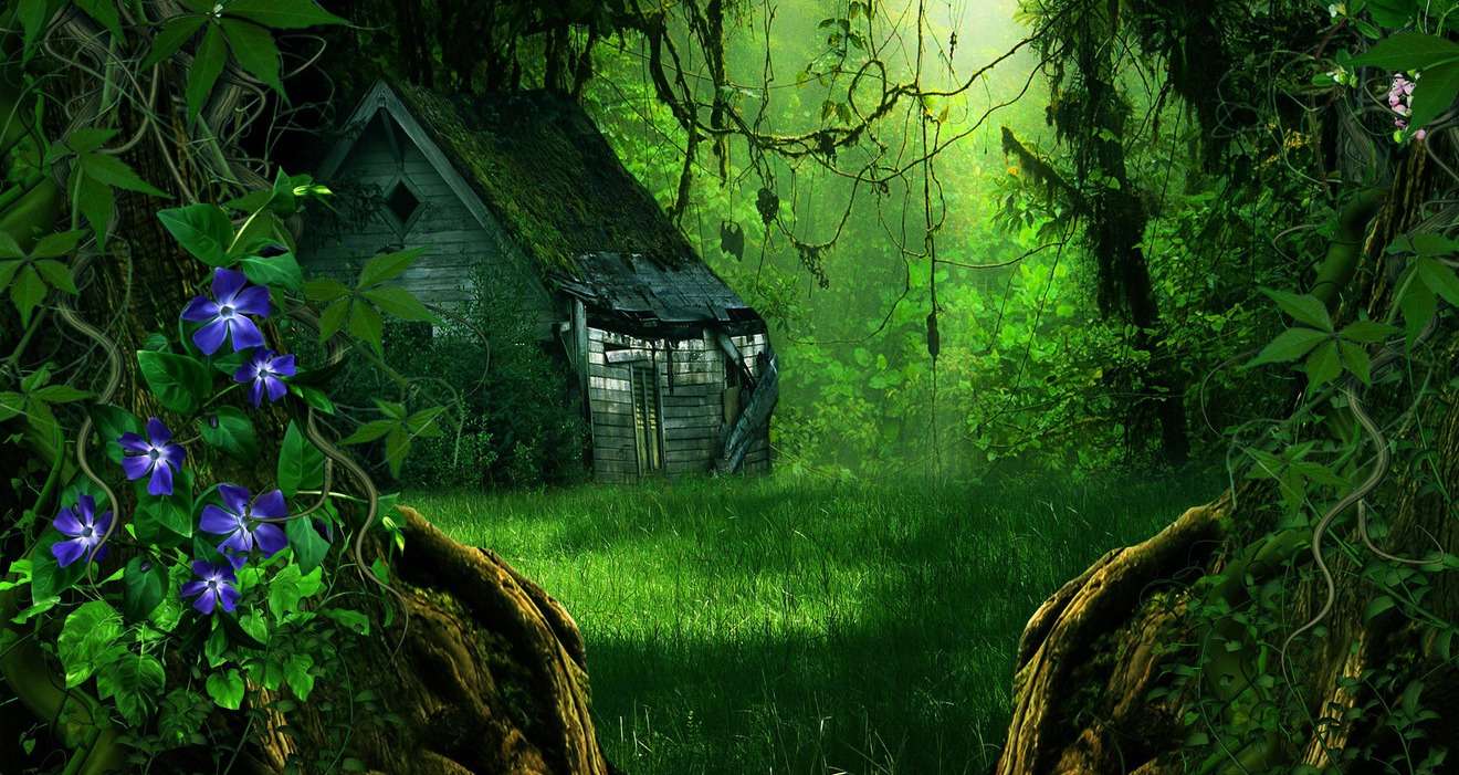 Εξοχικό σπίτι στο δάσος παζλ online