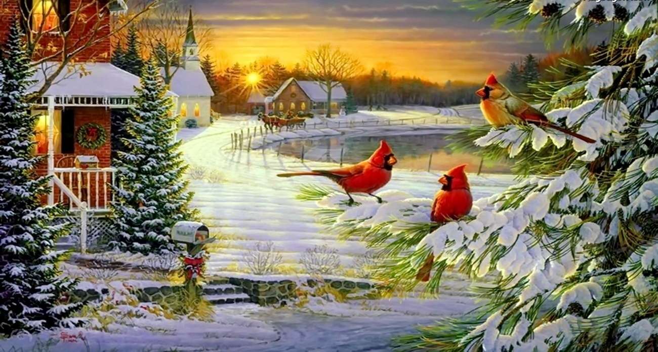 Iarna în pictură jigsaw puzzle online