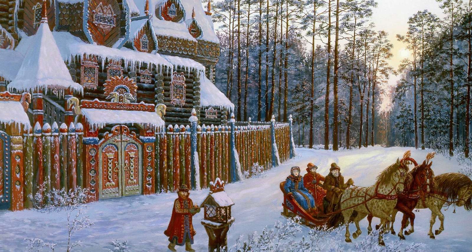 Winter in painting online puzzle