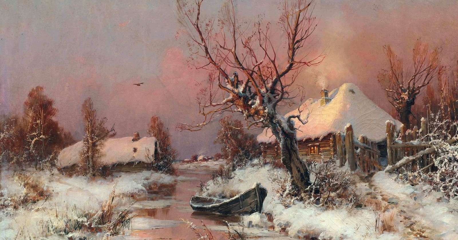 Vintern i målning Pussel online