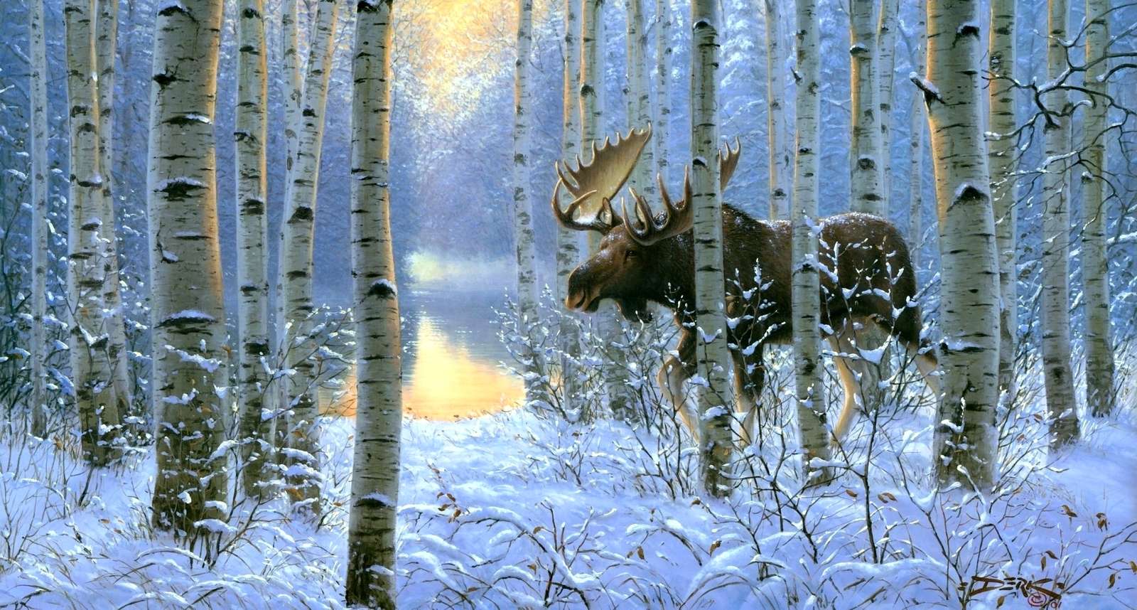 inverno nella foresta puzzle online