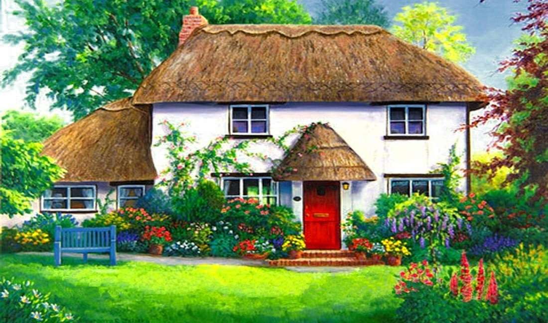 Huis met een tuin online puzzel