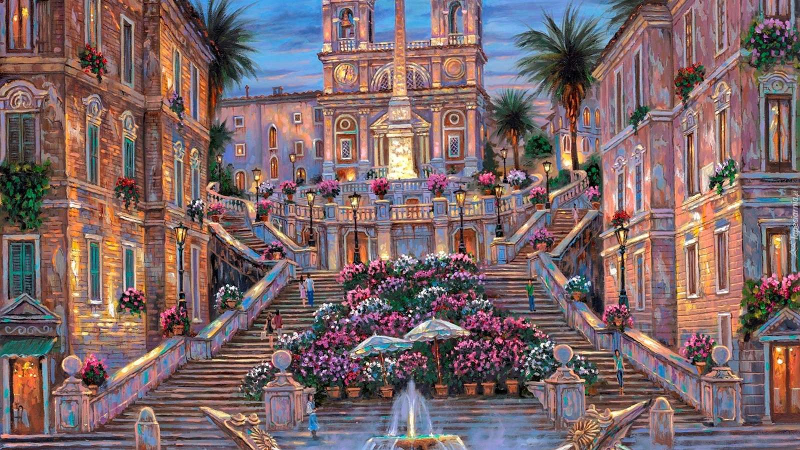 Escadas espanholas em Roma puzzle online