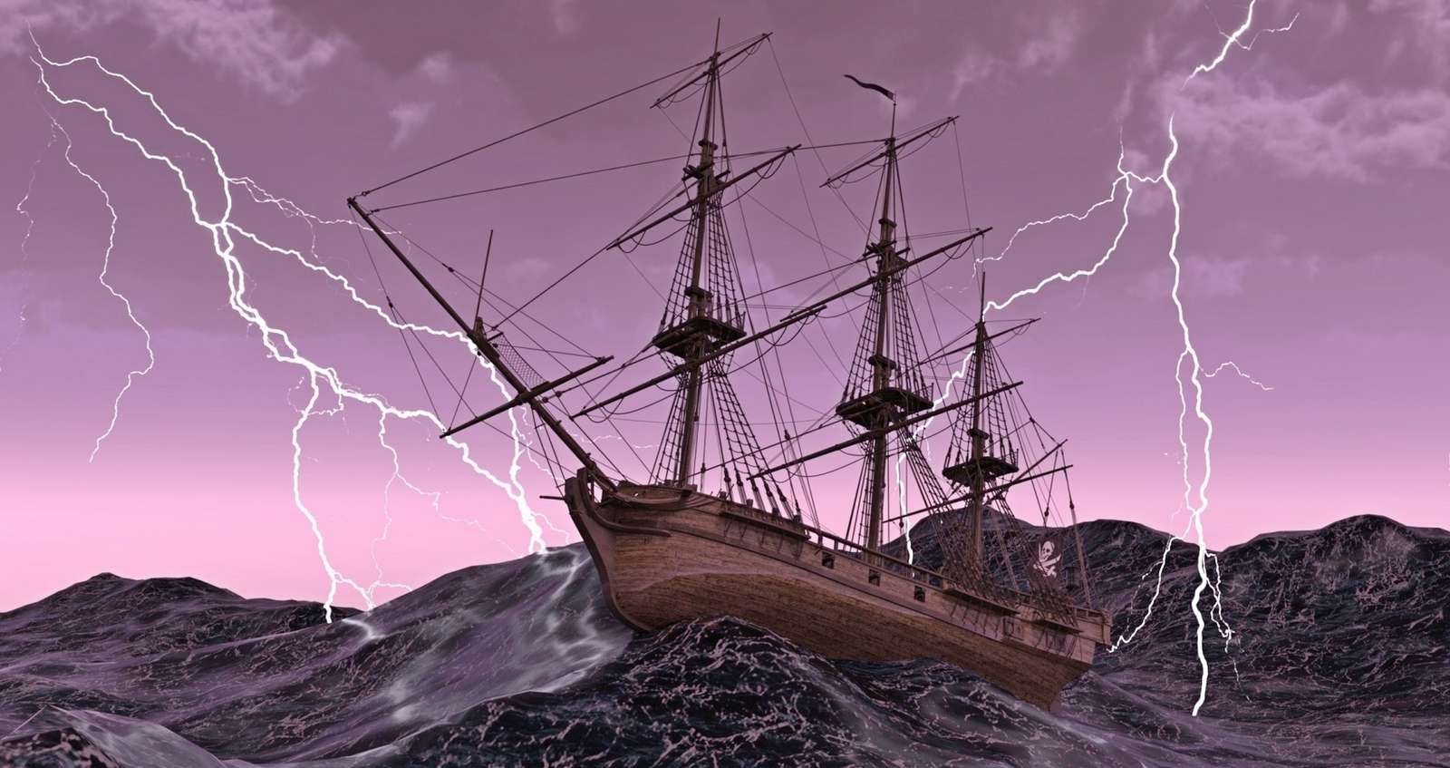 Um barco pirata quebra-cabeças online