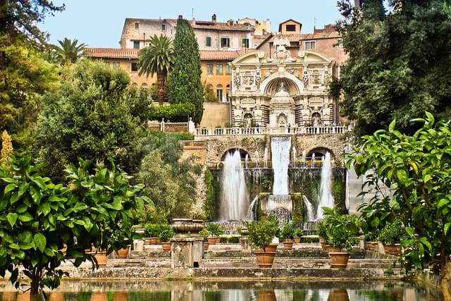 Villa d'Este - Tivoli, Itálie online puzzle