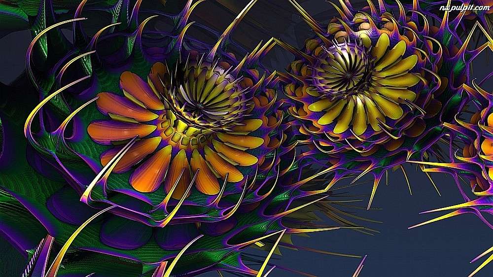 Abstração flores - predadores quebra-cabeças online