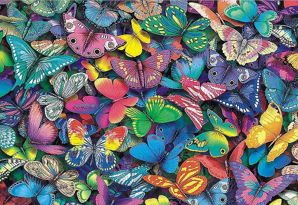 Пъзел с цветни пеперуди онлайн пъзел